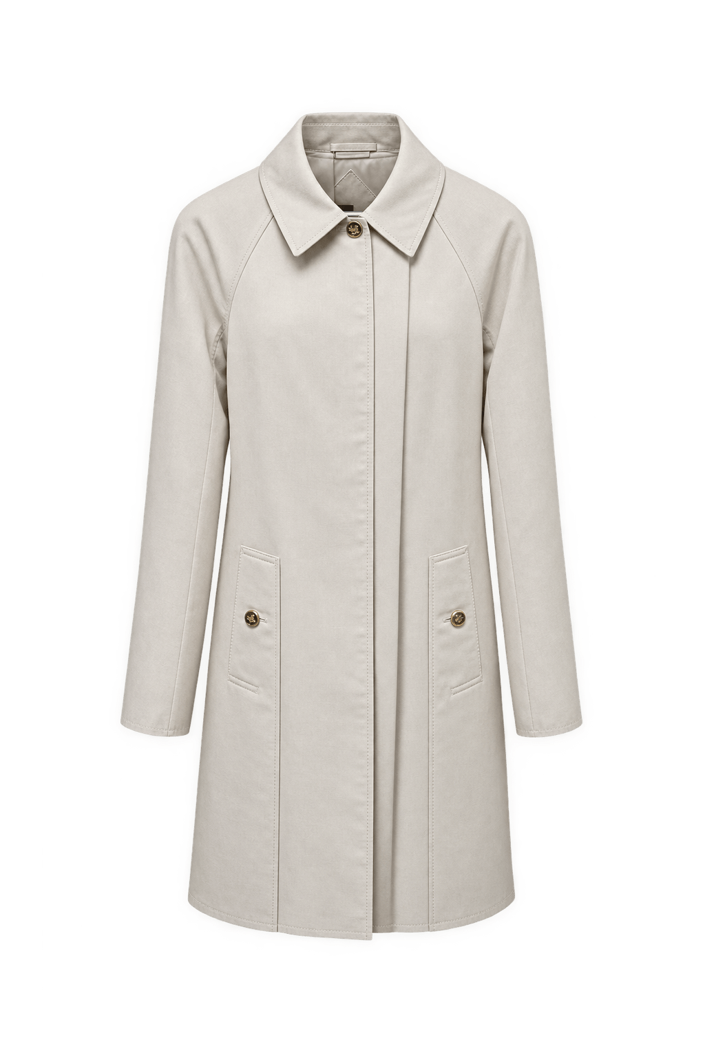 1990s Cream Wool Coat - Front View