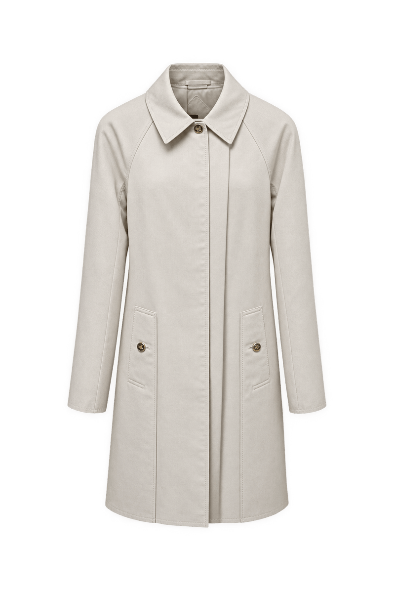 1990s Cream Wool Coat - Front View