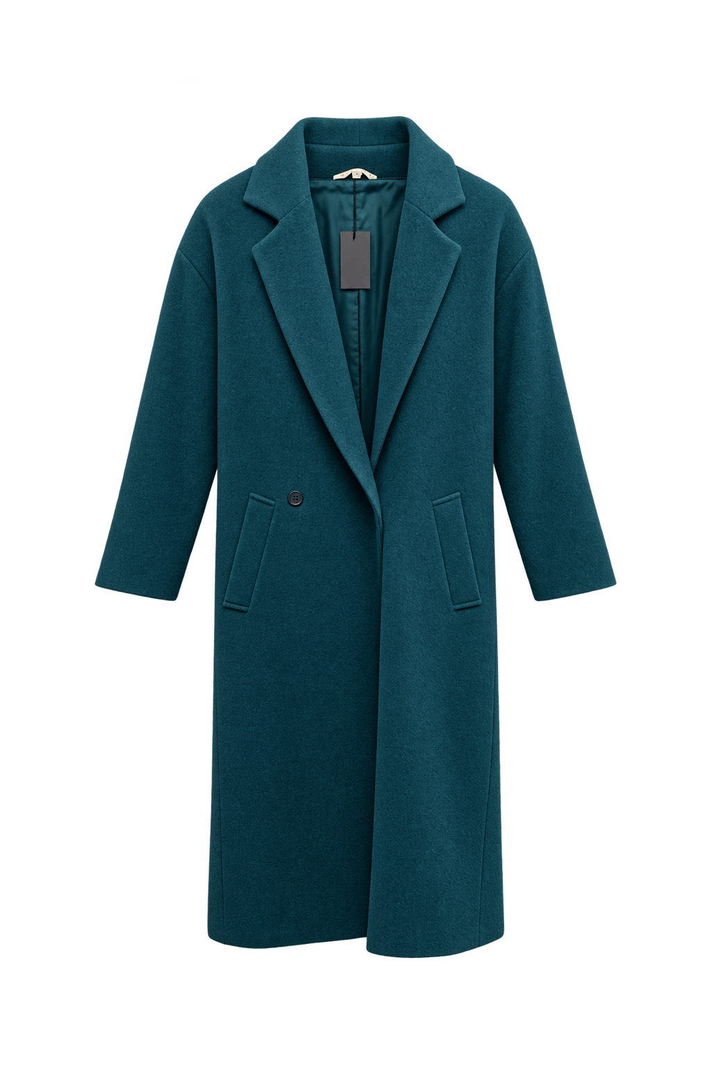 1980s Teal Wool Coat - Front View