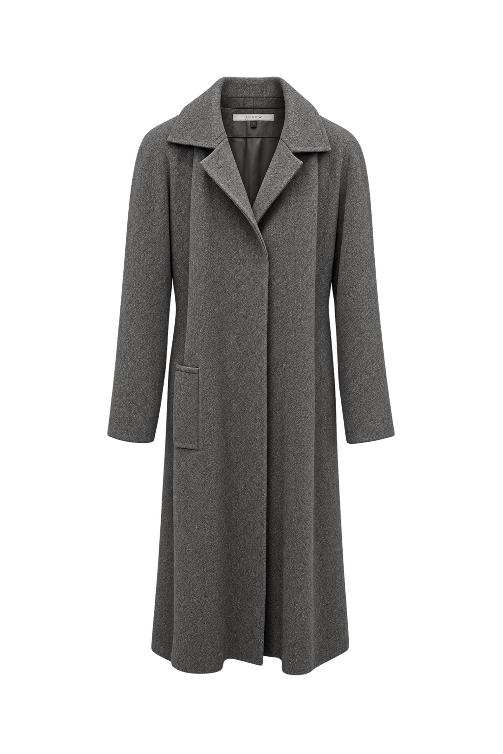 1980s Charcoal Grey Wool Coat - Front View
