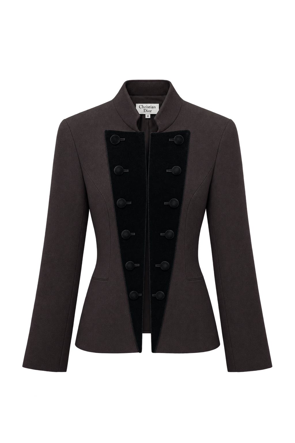 1980s Dark Brown Wool Blazer - Front View