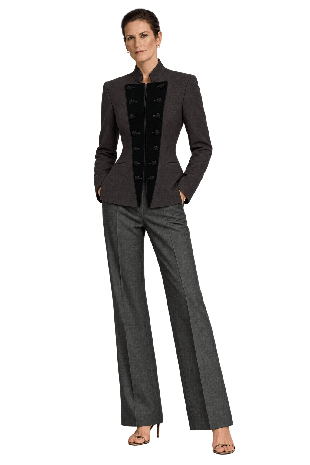 1980s Dark Brown Wool Blazer - Model