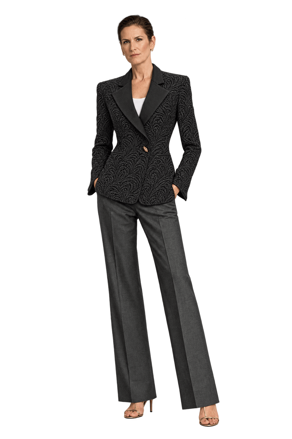 1990s Black Velvet Blazer - Model