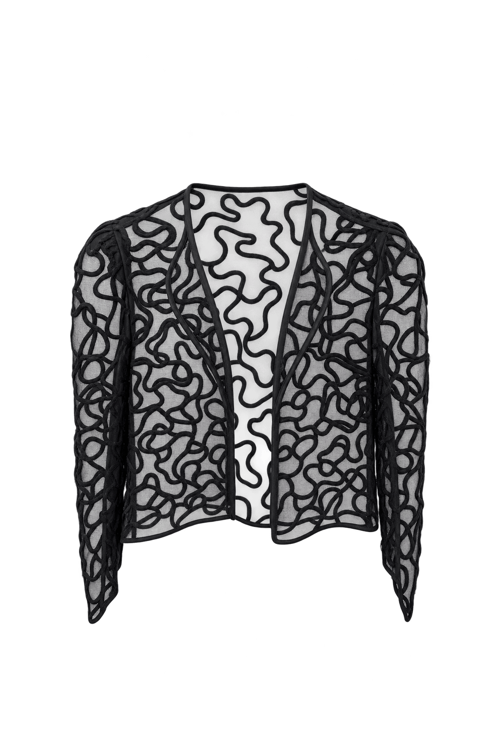 1990s Black Sheer Nylon Jacket - Front View