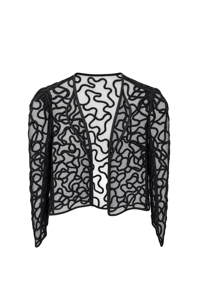 1990s Black Sheer Nylon Jacket - Front View