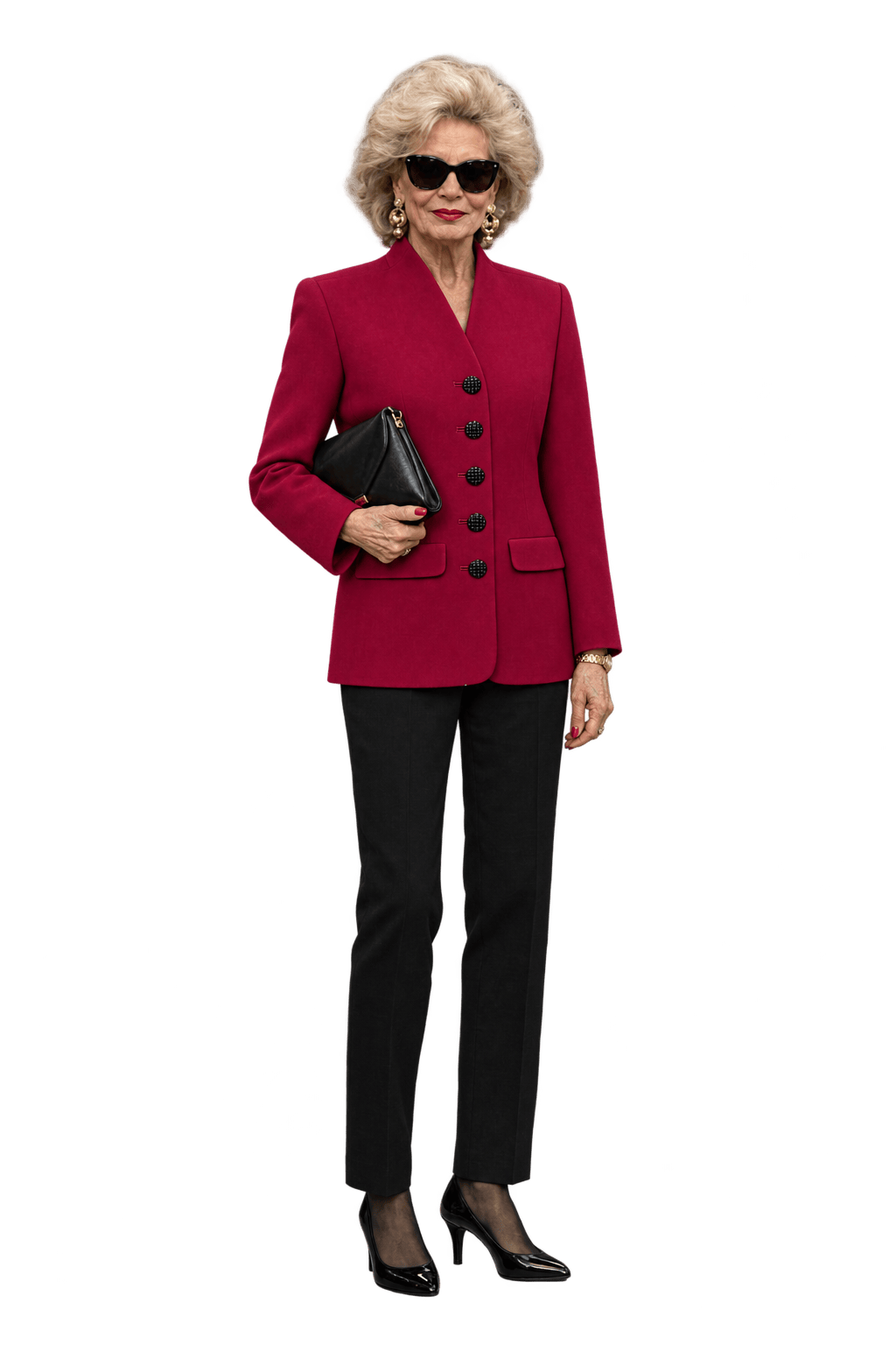 1980s Deep Red Wool Blazer - Model