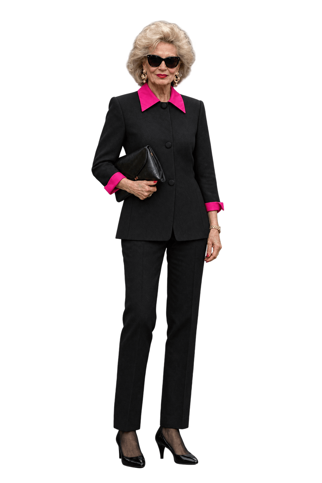 1980s Black Wool Blazer - Model