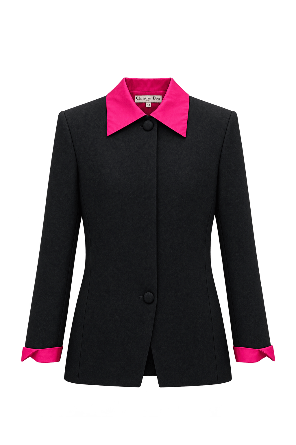1980s Black Wool Blazer - Front View