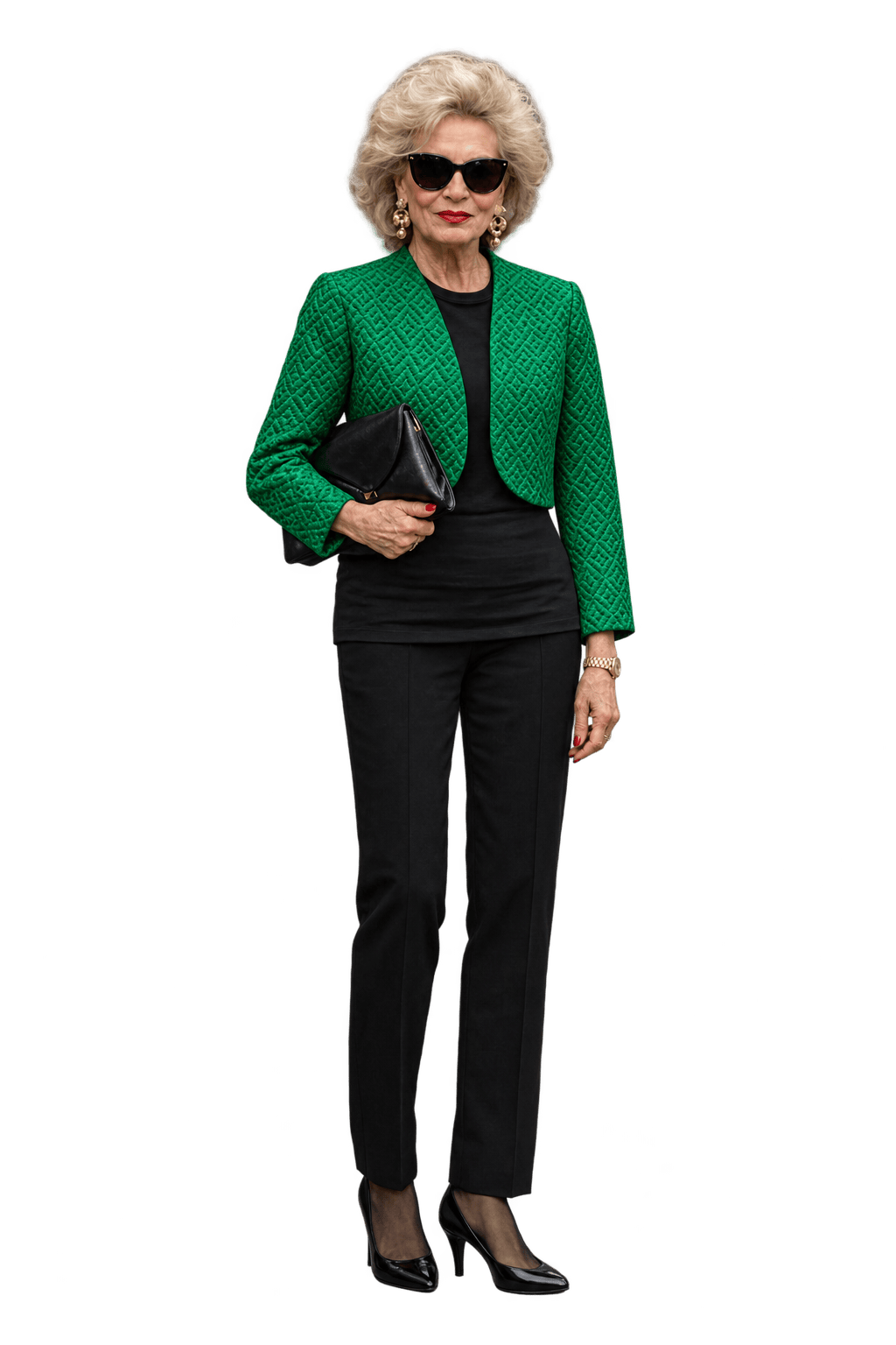 1980s Vibrant Green Synthetic Jacket - Model