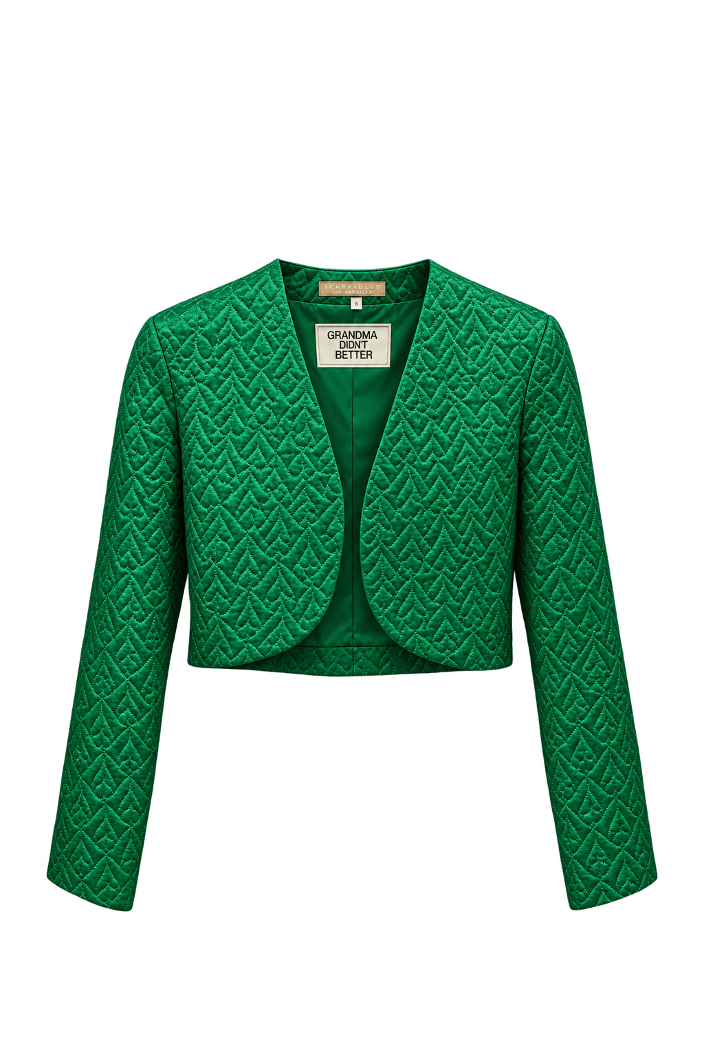 1980s Vibrant Green Synthetic Jacket - Front View