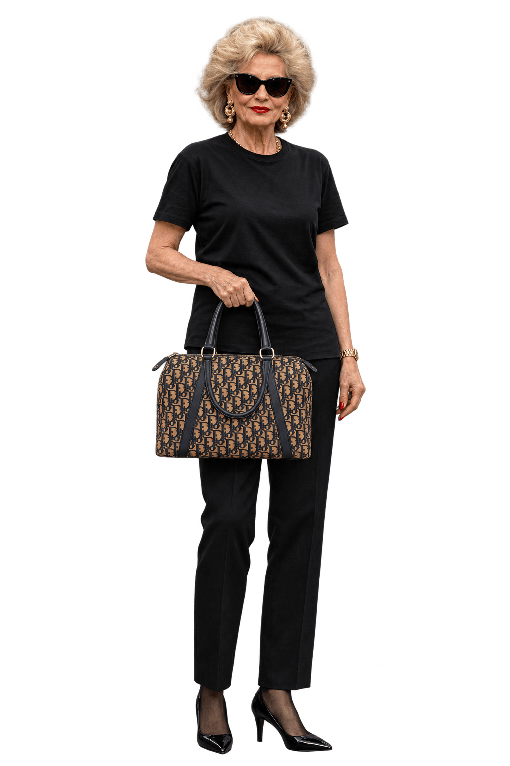 1980s Beige Canvas Bag - Model