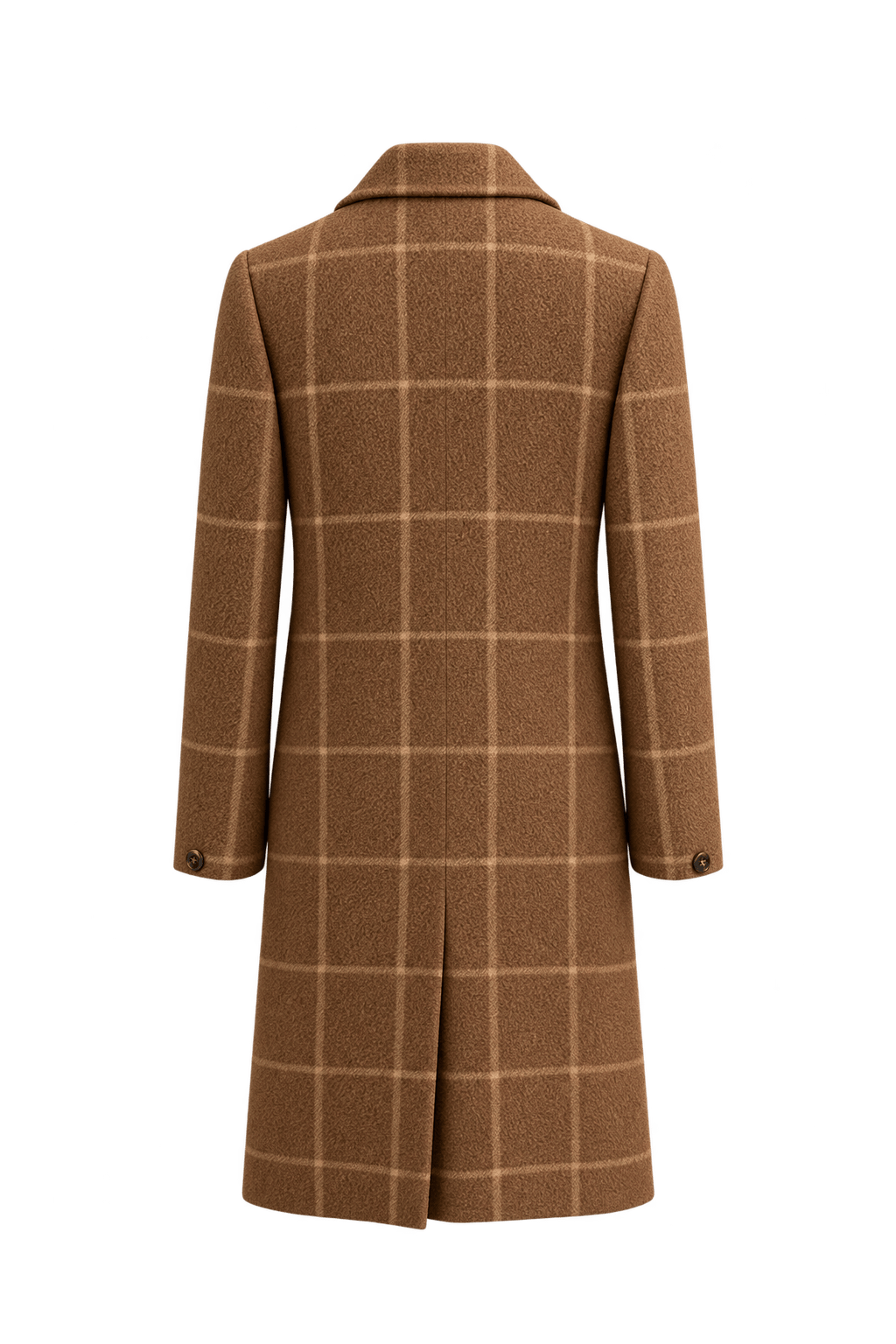 1980s Brown Wool Coat - Back View