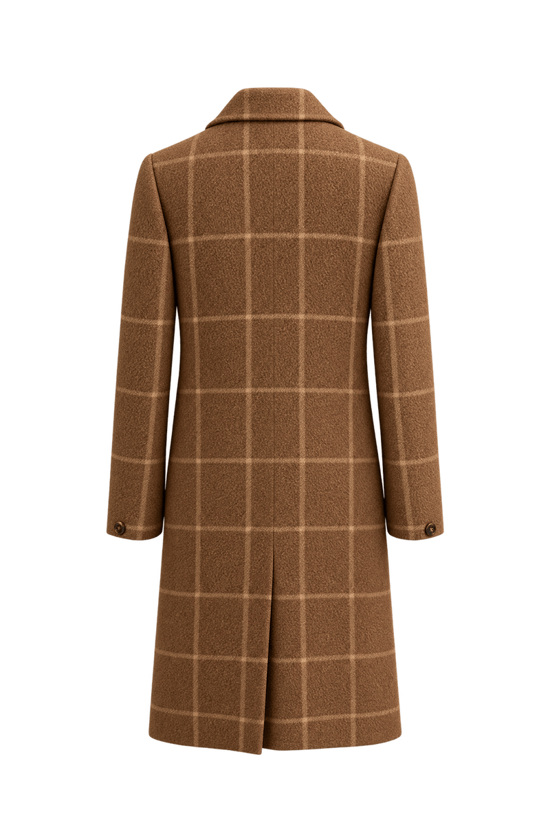 1980s Brown Wool Coat - Back View