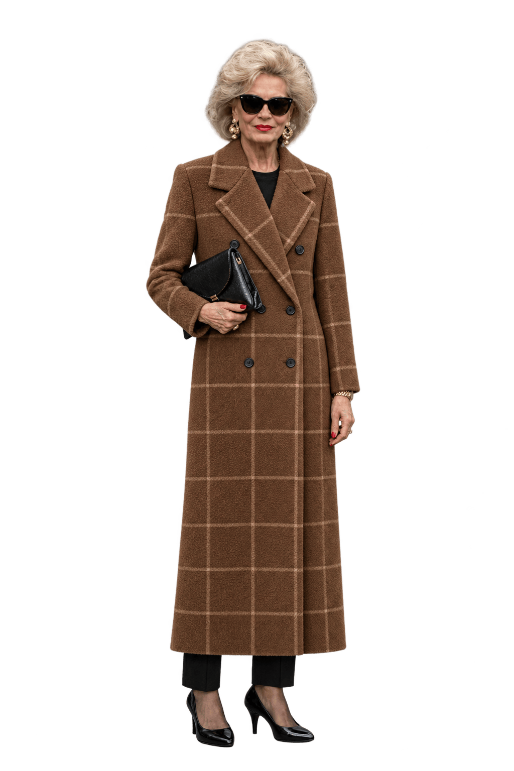 1980s Brown Wool Coat - Model