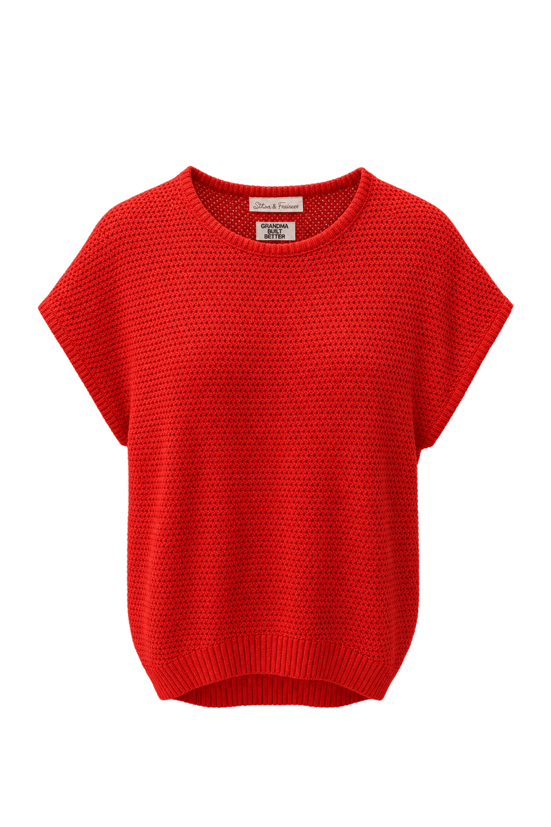 1980s Red Wool Sweater - Front View