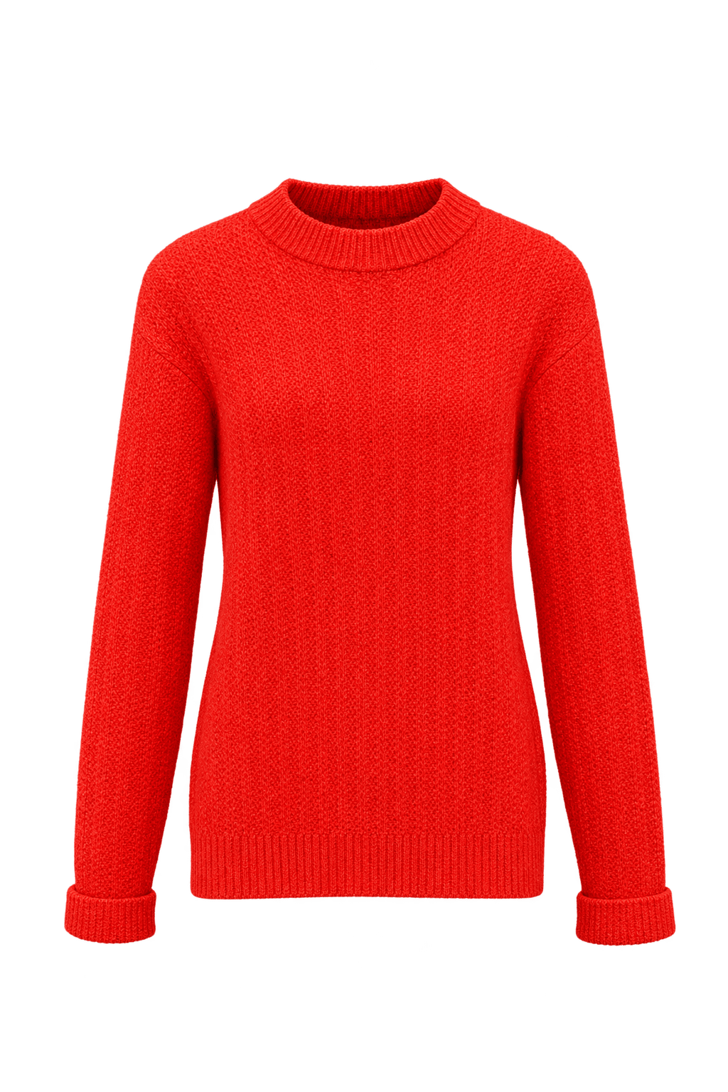 1980s Red Wool Sweater - Front View