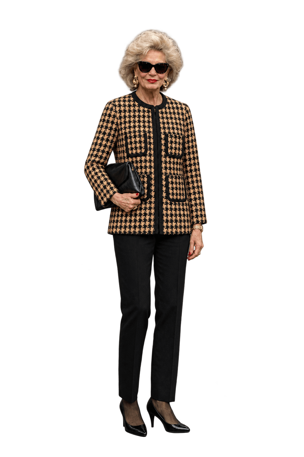 1980s Black Wool Jacket - Model