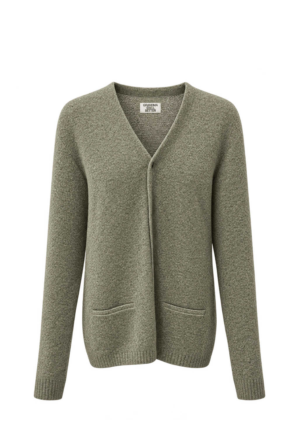 1980s Olive Green Wool Sweater - Front View