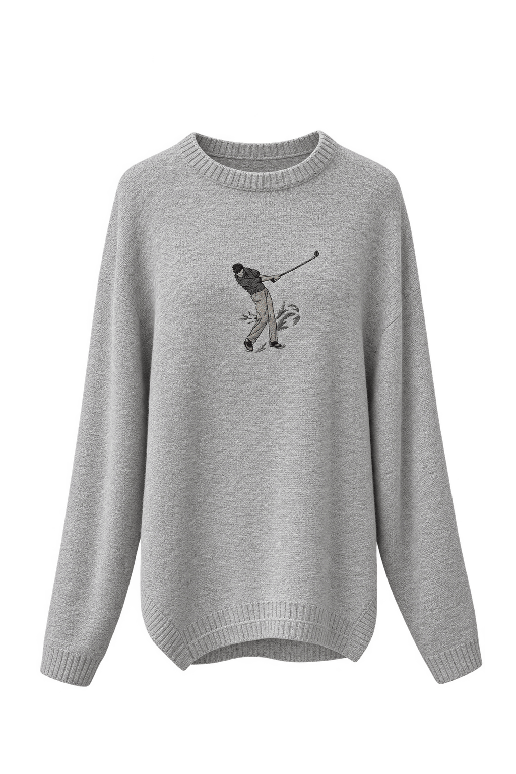 1980s Light Gray Cotton Sweater - Front View