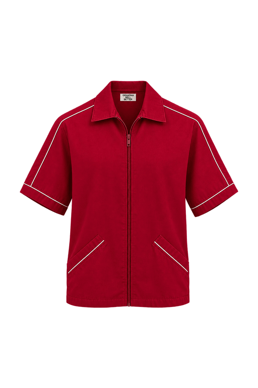 1970s Red Cotton Jacket - Front View