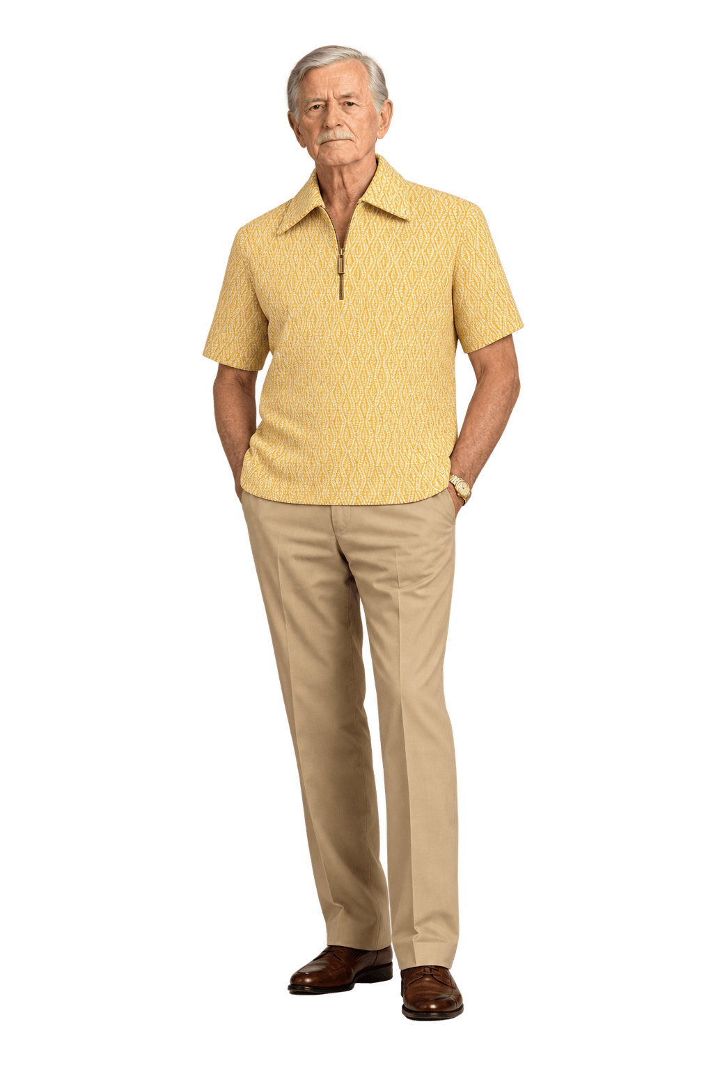 1960s Yellow Cotton Polo - Model