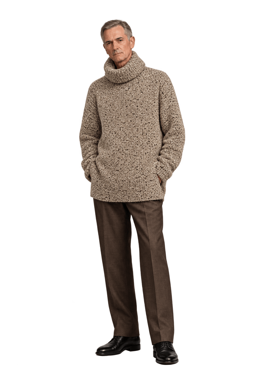 1990s Beige Wool Sweater - Model