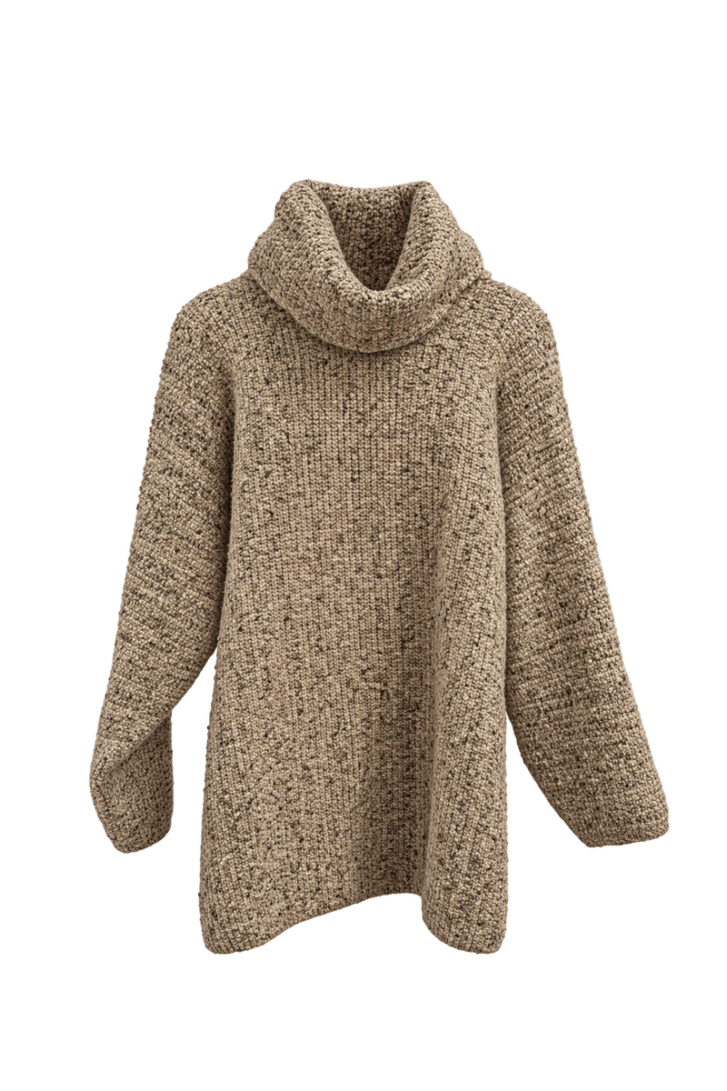 1990s Beige Wool Sweater - Front View