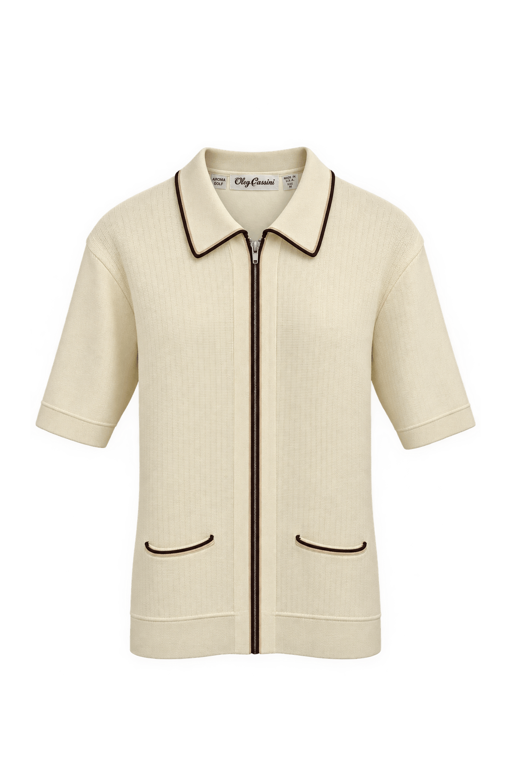 1960s Light Cream Cotton Blend Cardigan - Front View