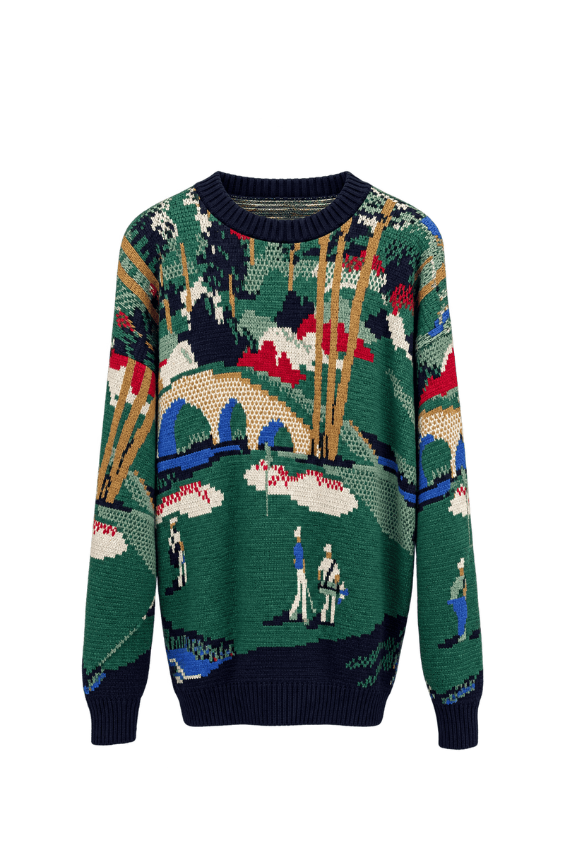 1990s Green Wool Sweater - Front View