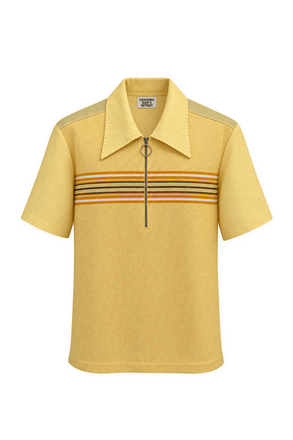 1980s Yellow Synthetic Blend Shirt - Front View