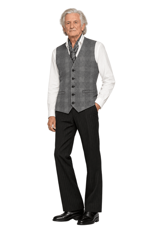 1980s Grey Wool Vest - Model