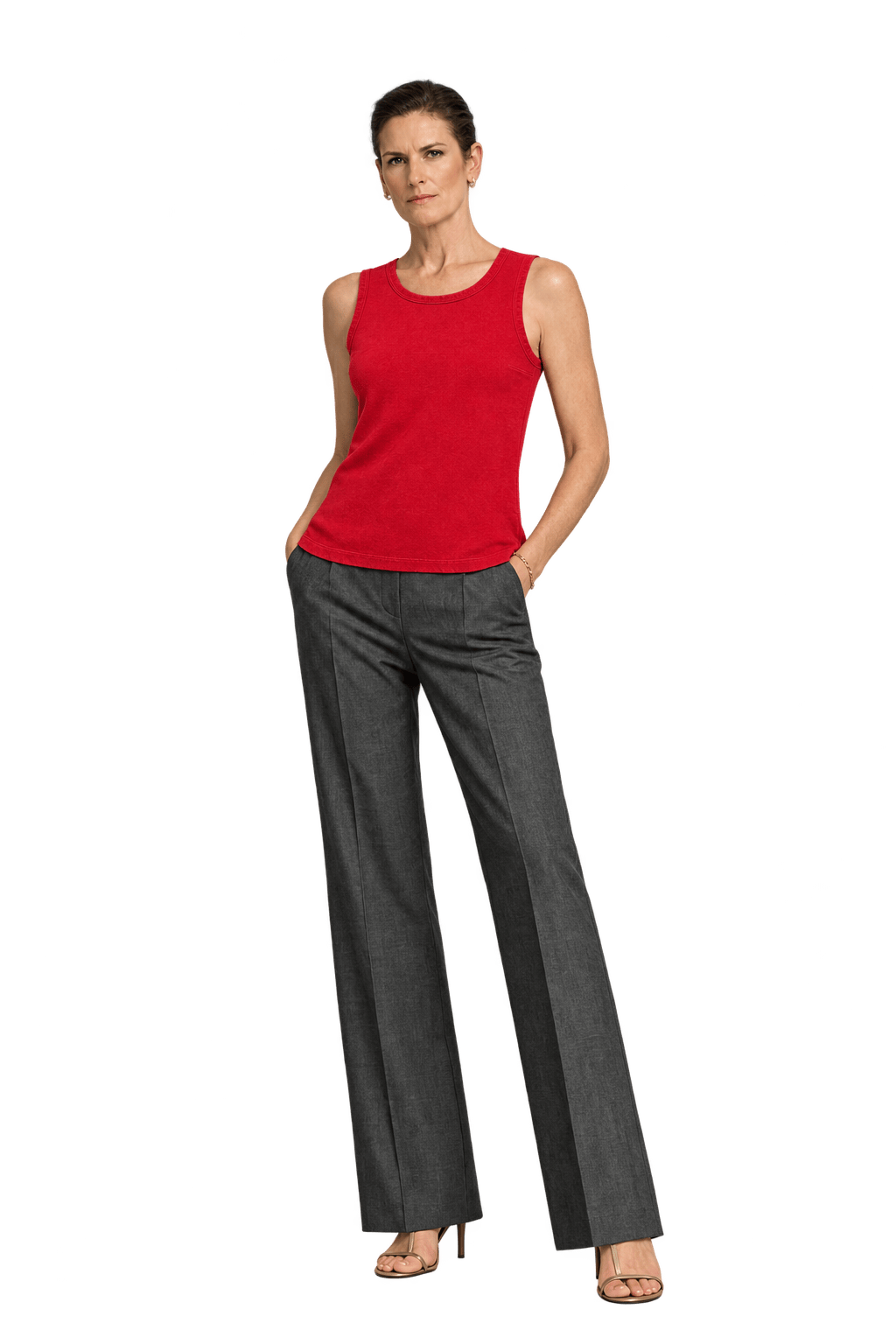 1990s Red Cotton Tank Top - Model