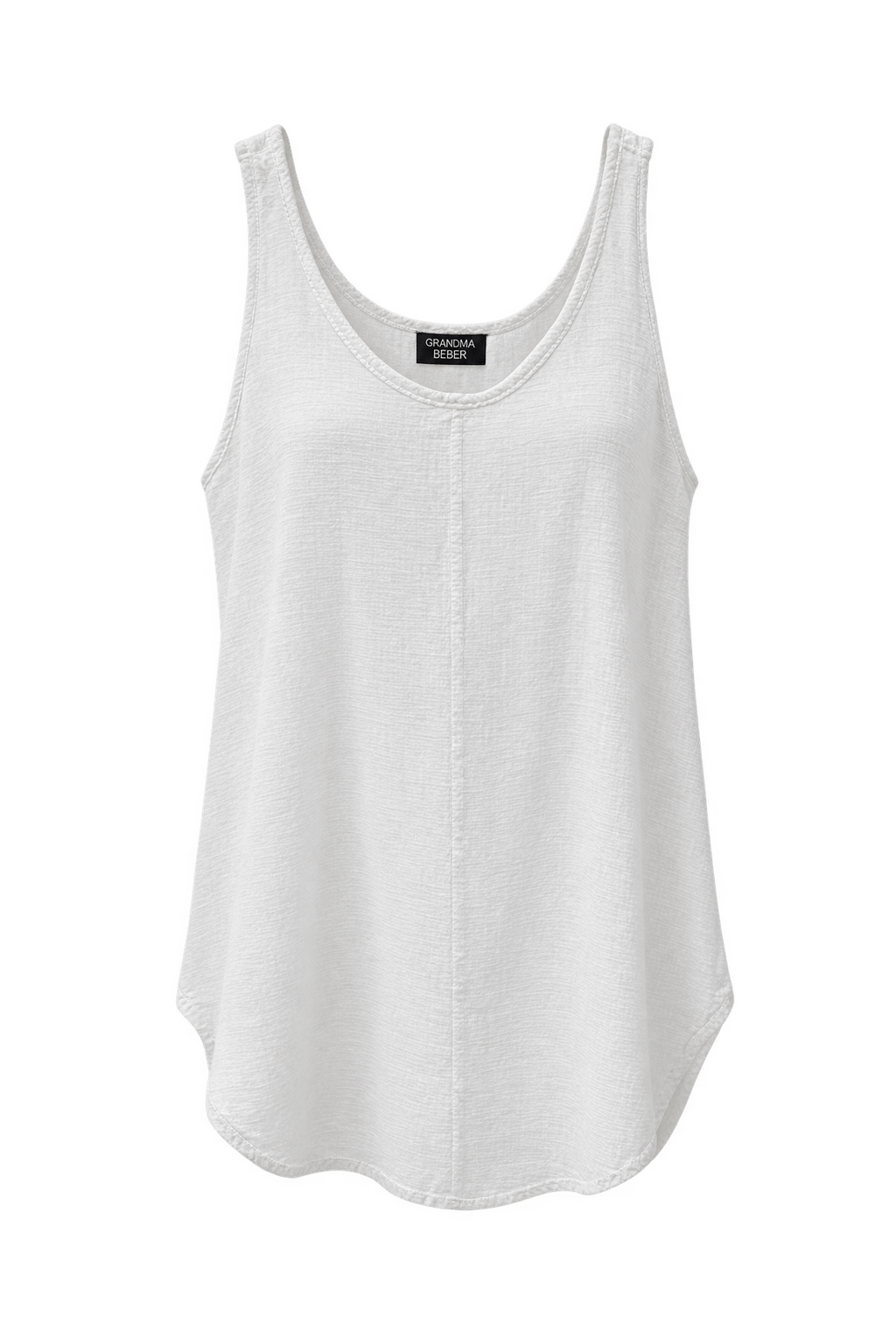 1990s White Cotton Tank Top - Front View