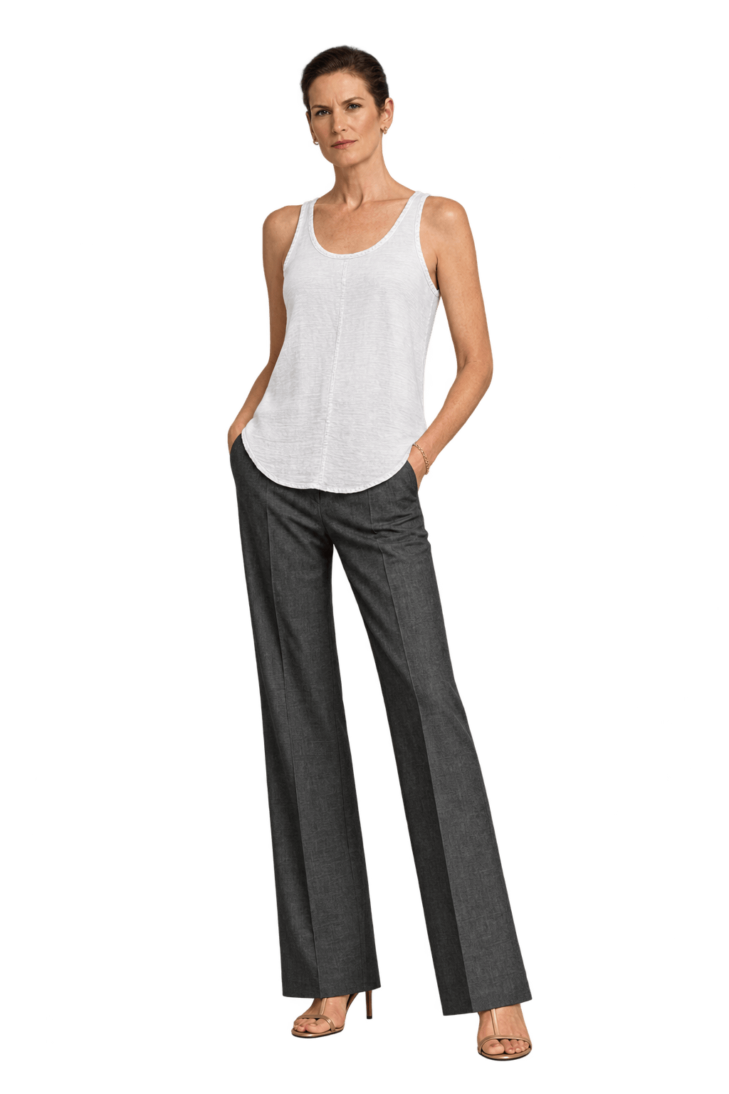 1990s White Cotton Tank Top - Model