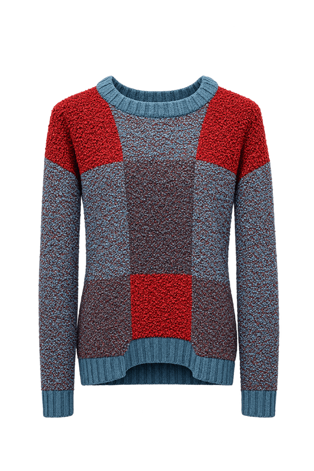 1990s Burgundy Wool Blend Sweater - Front View