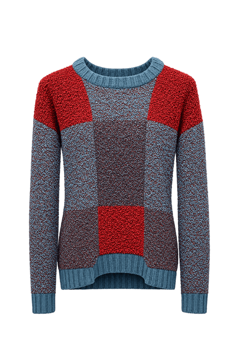 1990s Burgundy Wool Blend Sweater - Front View