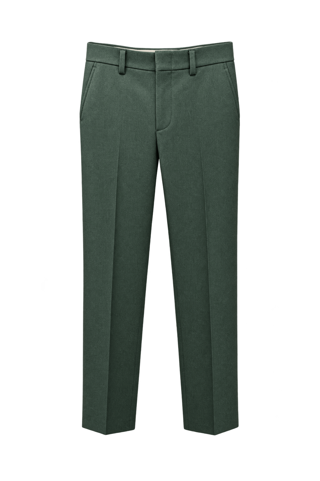 1980s Forest Green Wool Trousers - Front View
