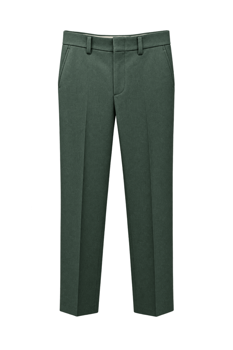 1980s Forest Green Wool Trousers - Front View
