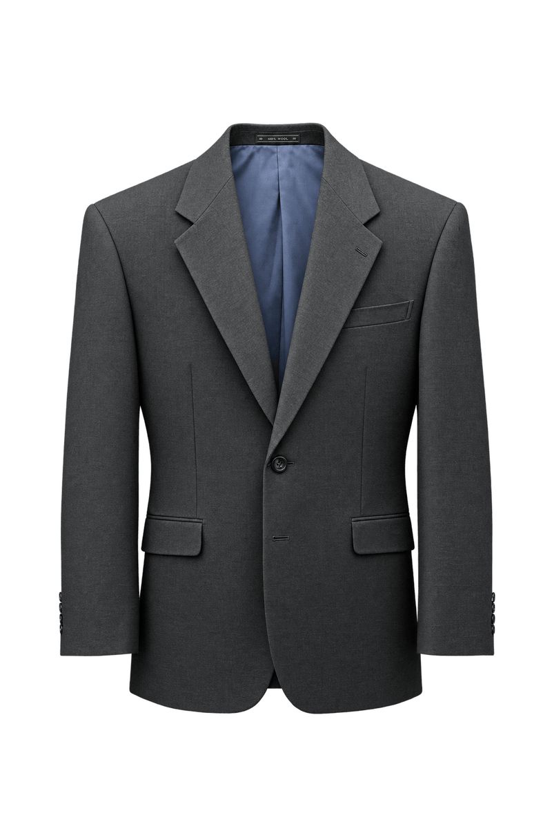 1990s Navy Blue Wool Blazer - Front View