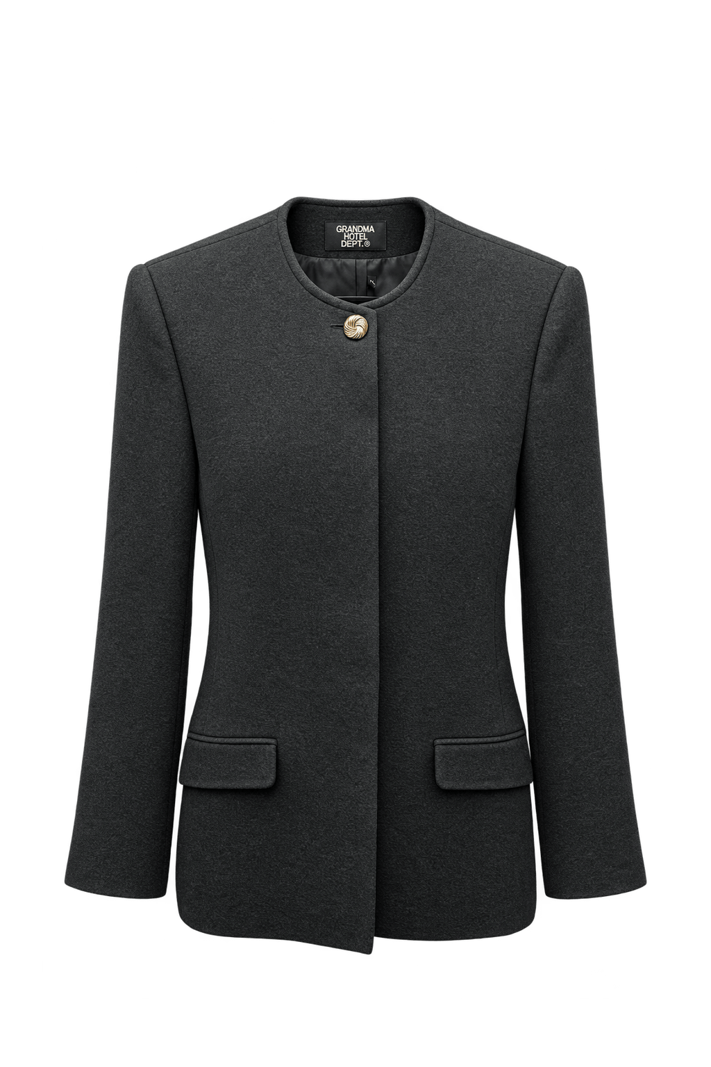 1980s Navy Blue Wool Blazer - Front View