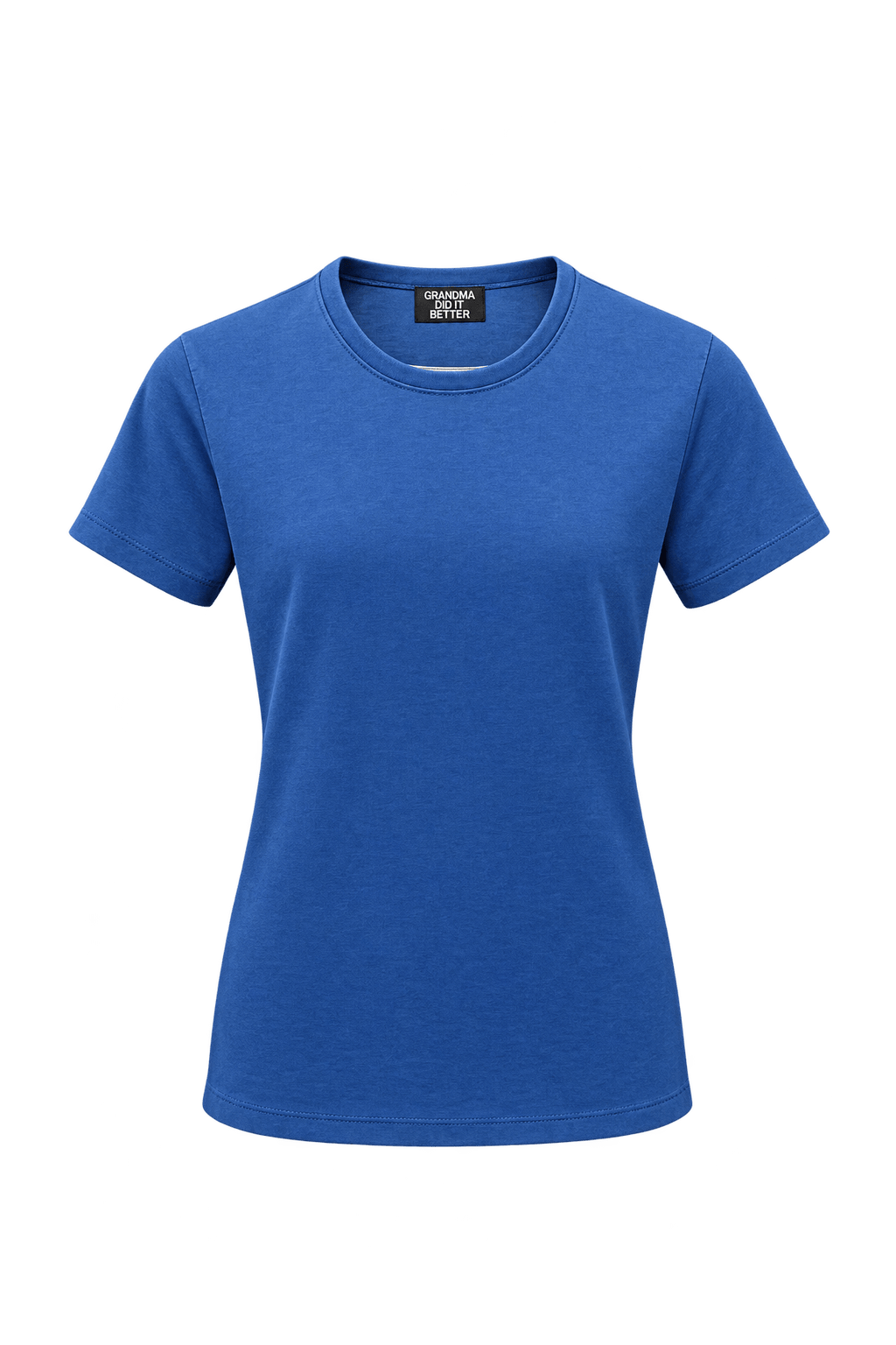 1990s Bright Blue Cotton Blend T-Shirt - Front View