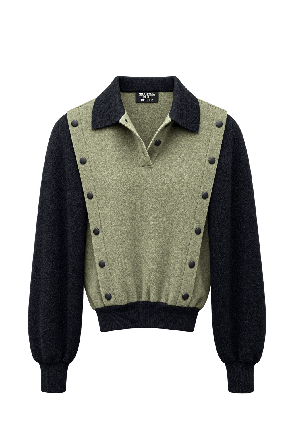 1980s Olive Green Wool Blend Sweater - Front View