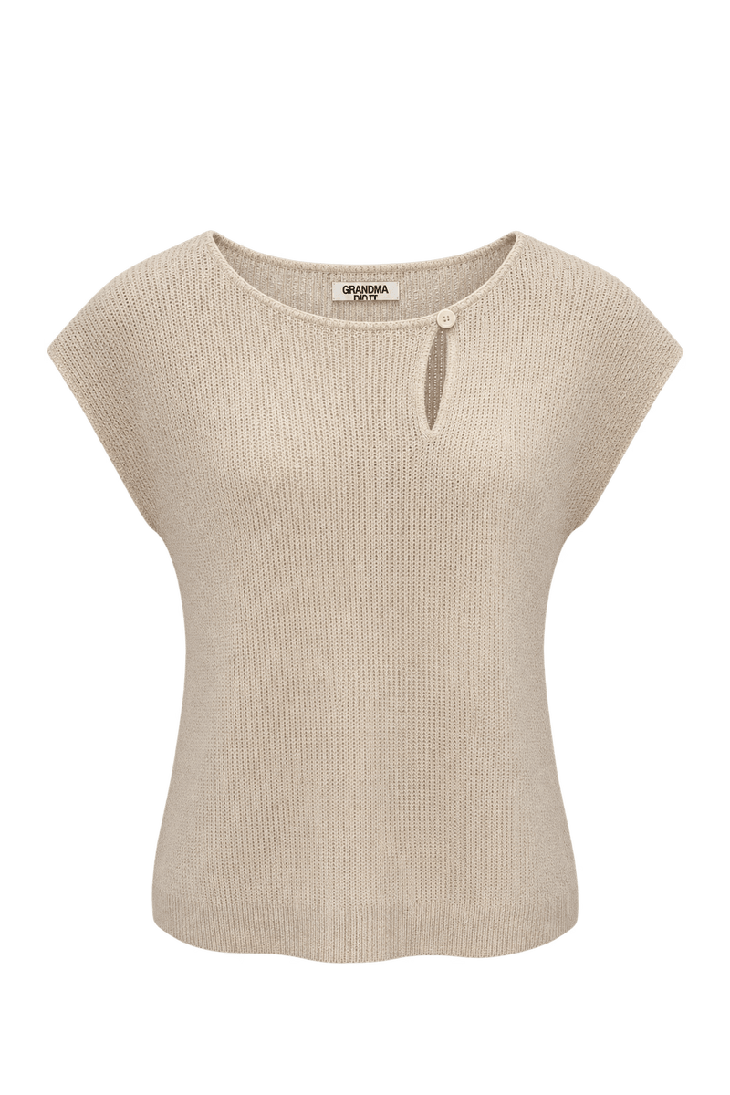 1990s Cream Synthetic Blend Sweater - Front View