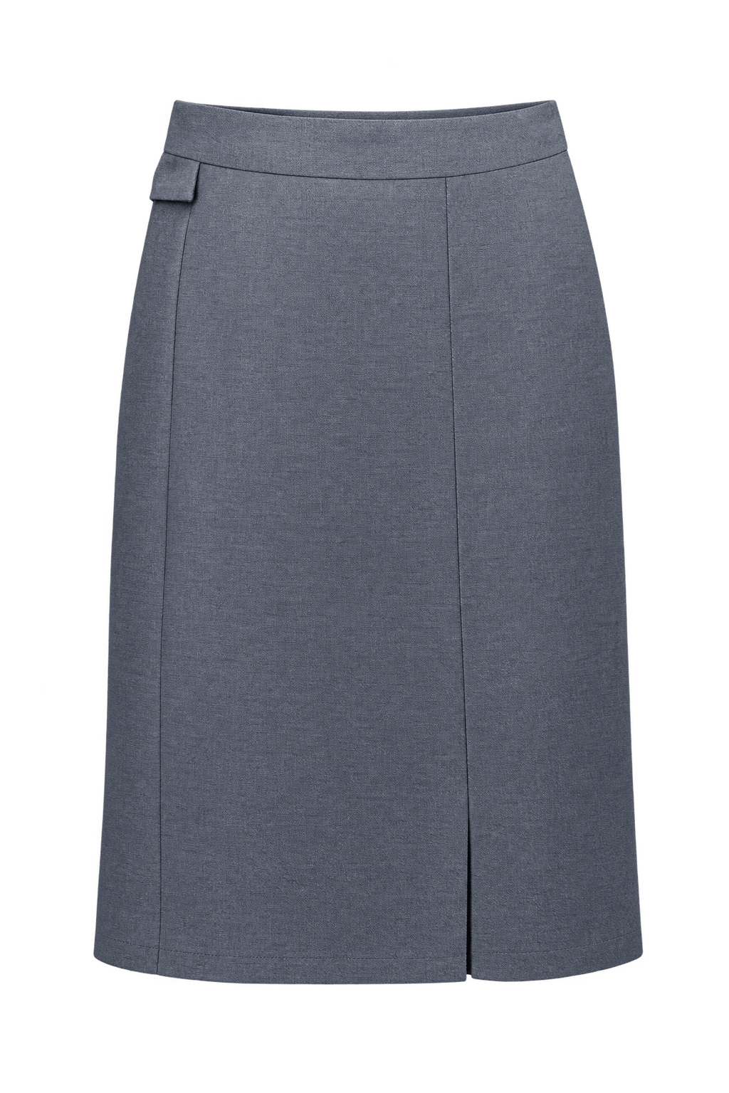 1980s Navy Blue Synthetic Blend Skirt - Front View