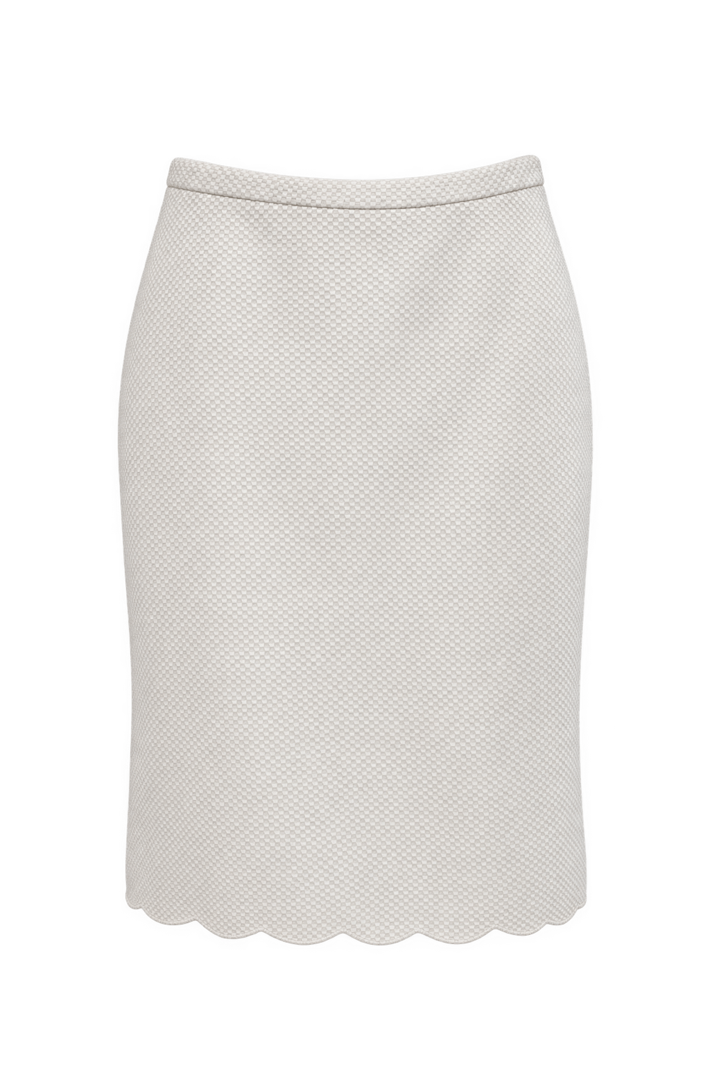 1980s Cream White Synthetic Blend Skirt - Front View