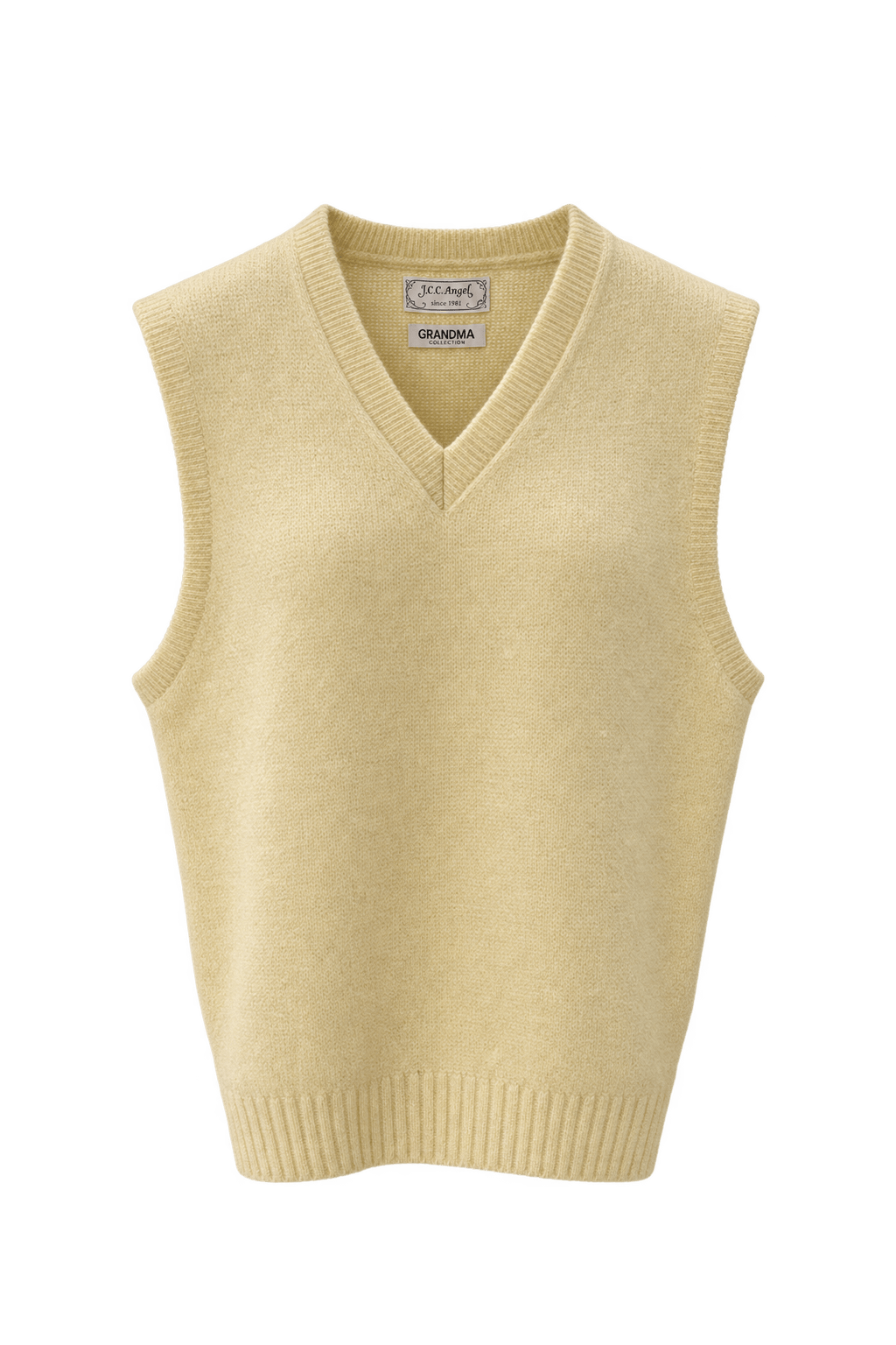 1960s Cream Wool Vest - Front View