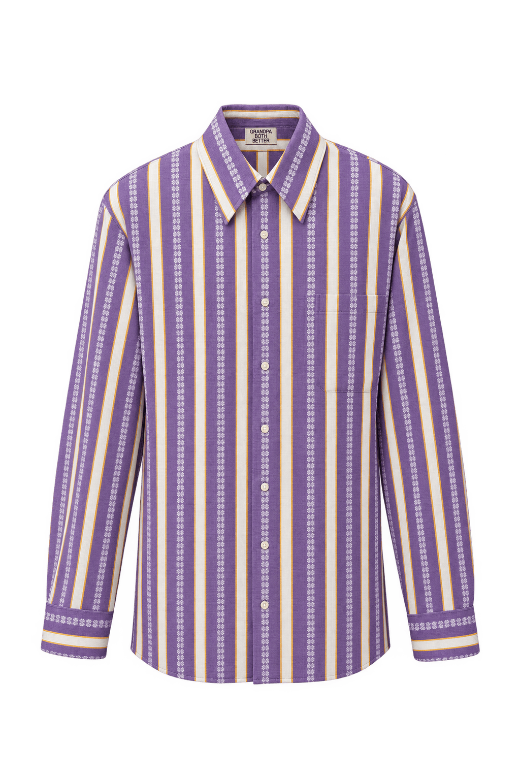 1970s Purple Cotton Blend Shirt - Front View