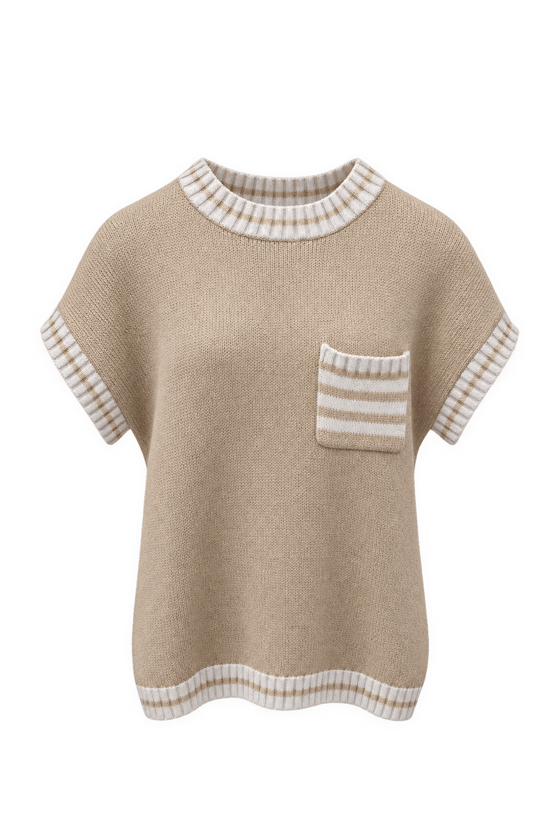 1970s Beige Cotton Blend Sweater - Front View
