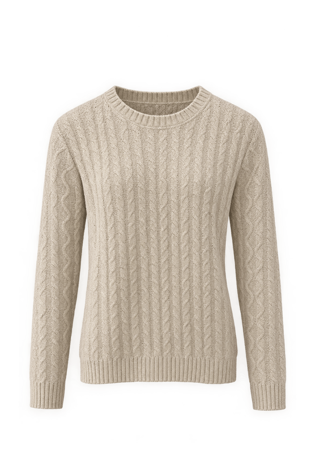 1990s Cream Cotton Blend Sweater - Front View