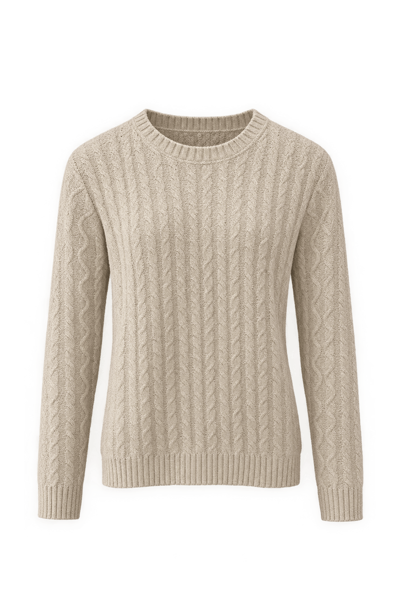 1990s Cream Cotton Blend Sweater - Front View